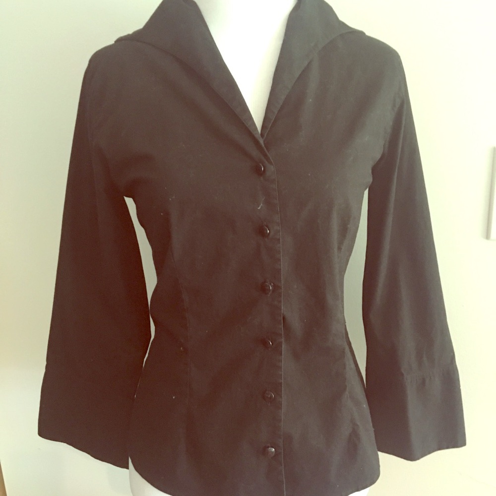 Anne Fontaine Black Button Dress Shirt 3